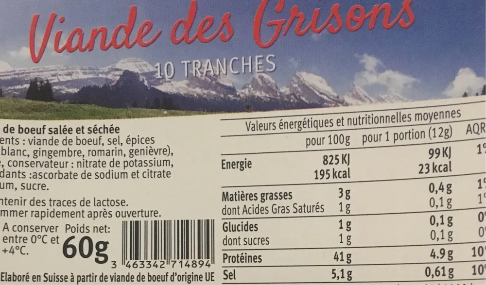 Viande des grisons