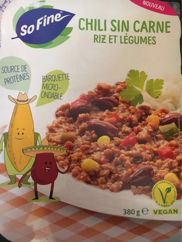 Chili sin carne riz et legume