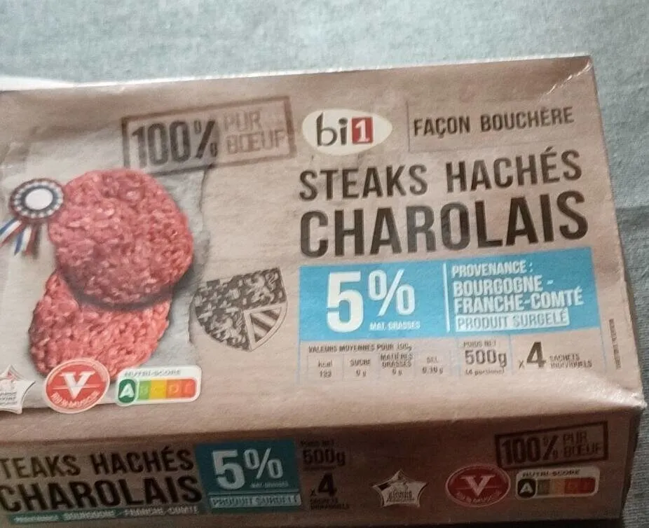 Steaks hachés charolais 5 pour cent matière grasse