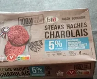 Steaks hachés charolais 5 pour cent matière grasse