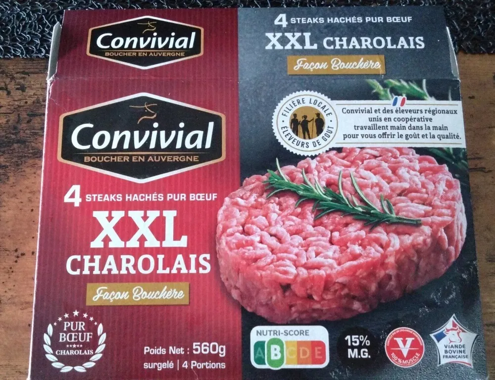 4 steaks hachés pur bœuf xxl charolais