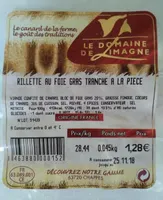 Rillette au foie gras tranché à la pièce
