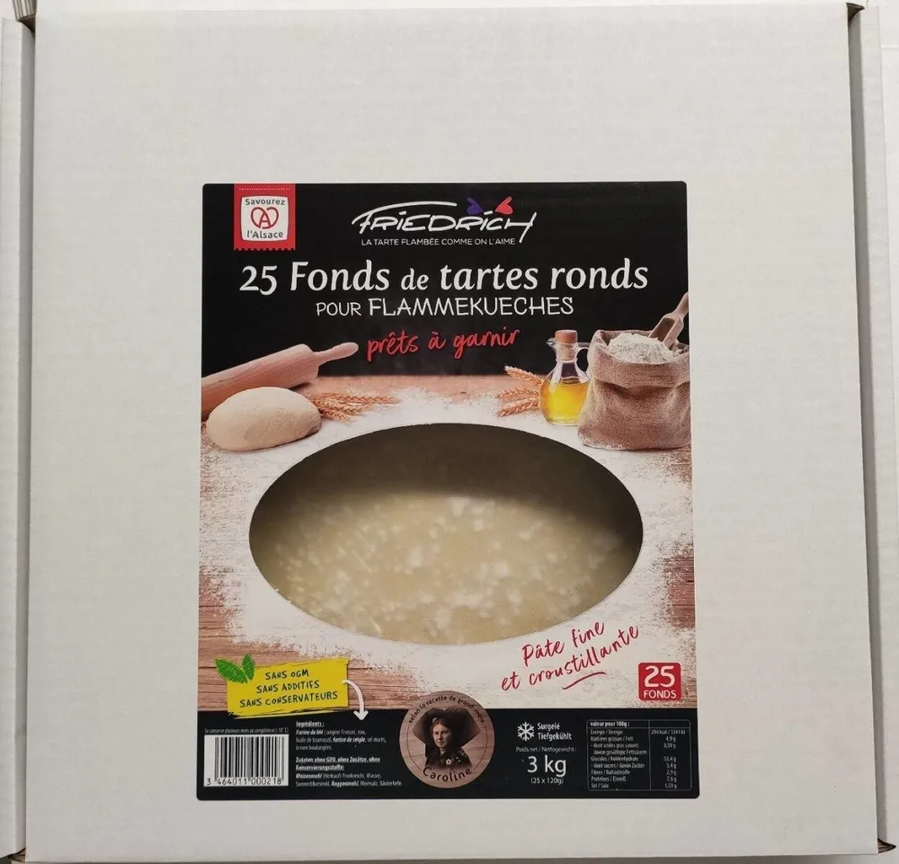 25 Fonds de tartes ronds pour flammekueches