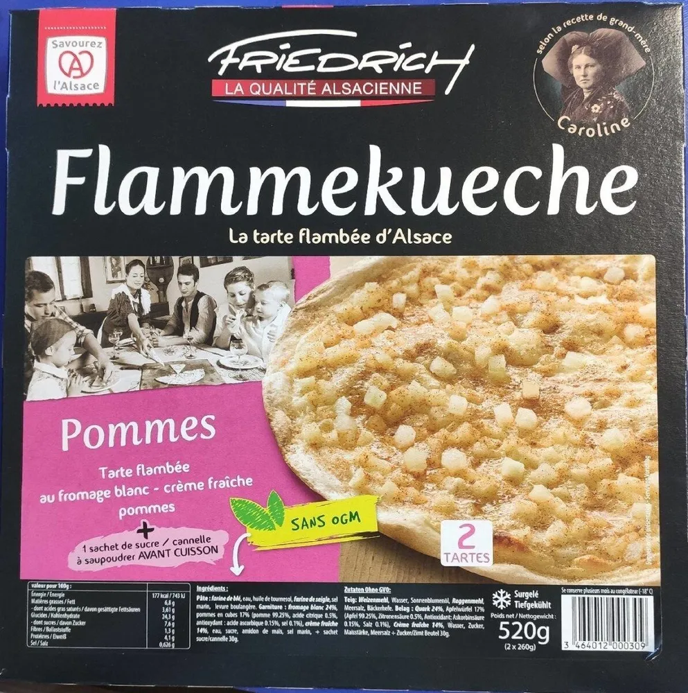 Flammekueche aux Pommes. Tarte flambée aux Pommes