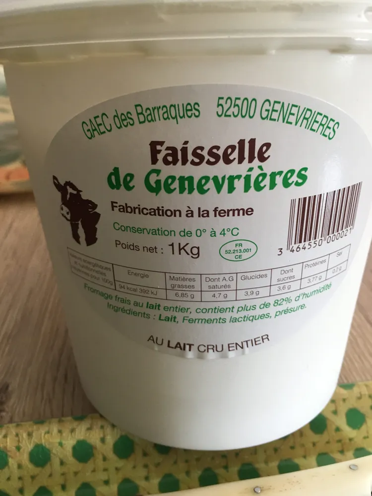 Faisselle de Genevrières