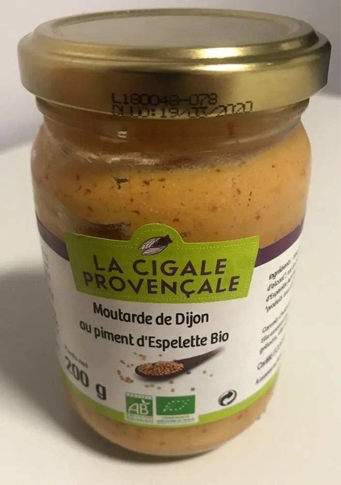 Moutarde de dijon au piment d'Espelette bio