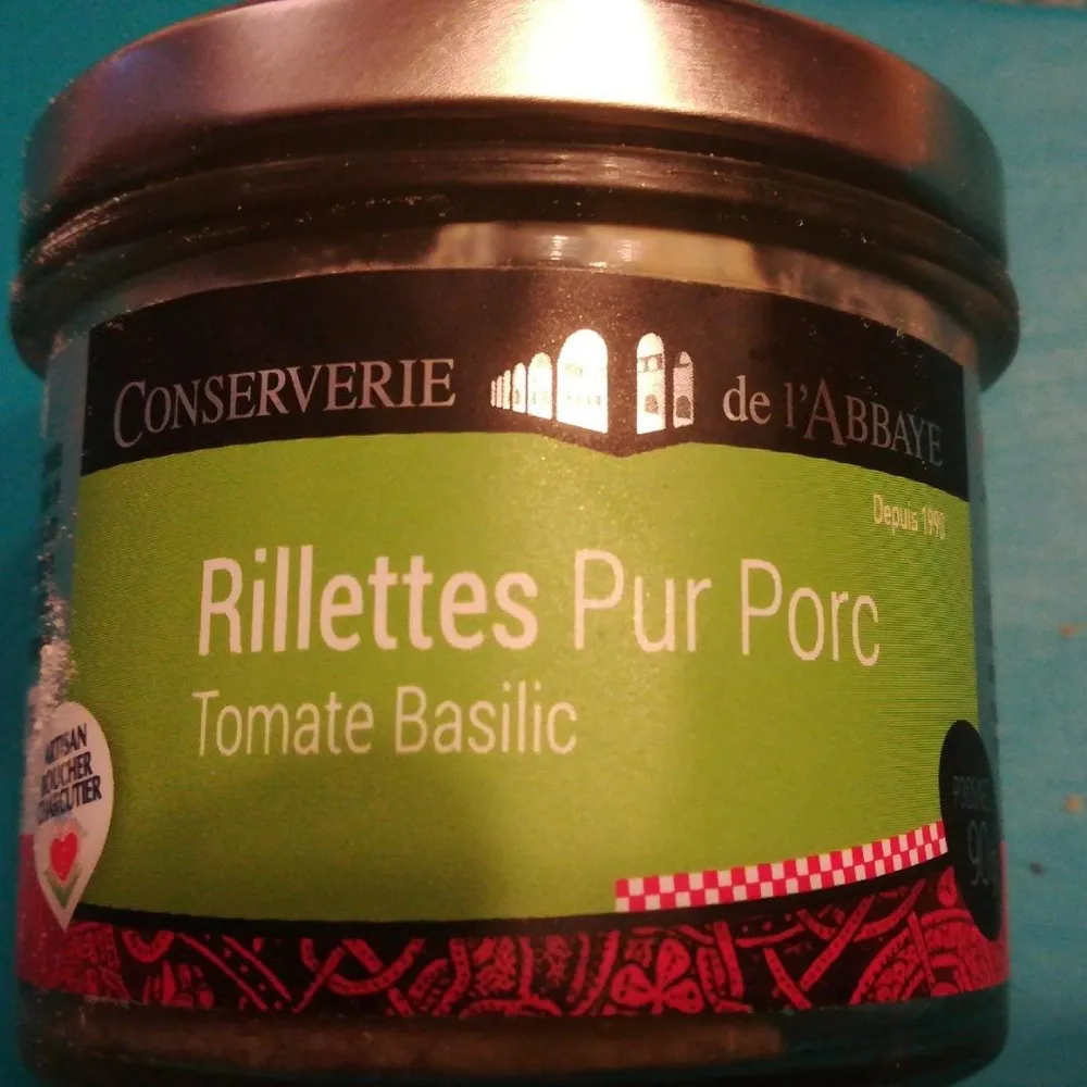 Rillettes pur porc tomate basilic