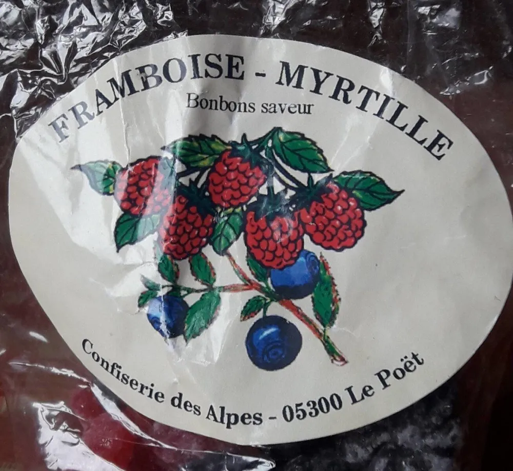 Framboise-myrtille bonbons saveur
