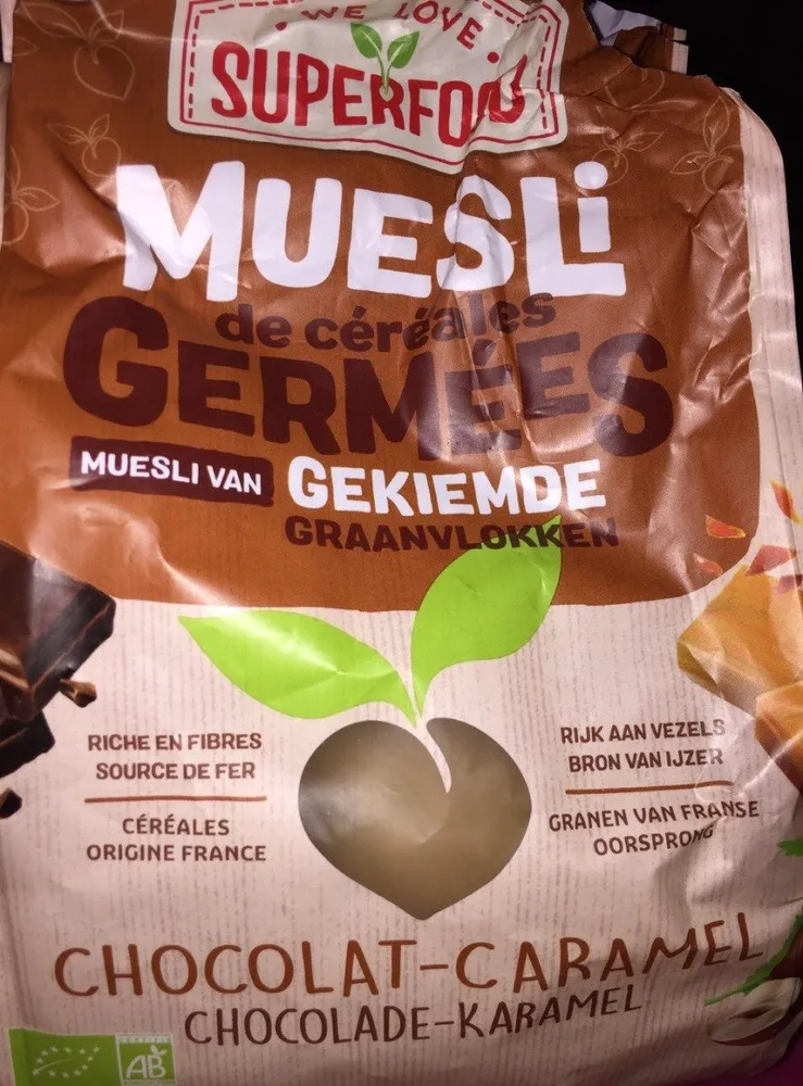 Muesli de céréales germés chocolat caramel