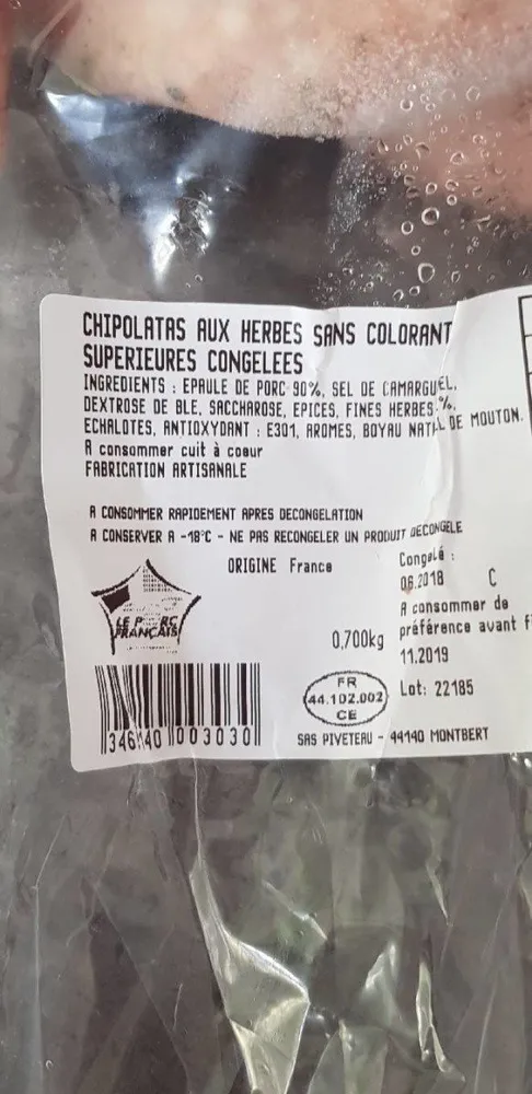 Chipolatas aux herbes sans colorant