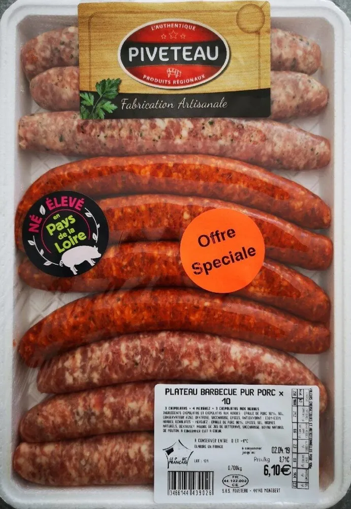 Plateau Barbecue pur porc X 10