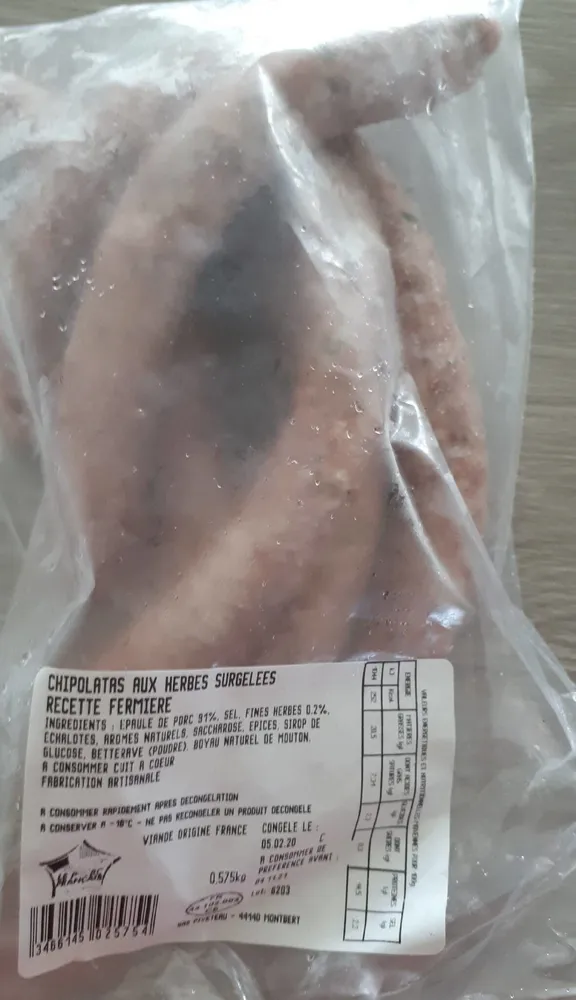 Chipolatas aux herbes surgelées recette fermière