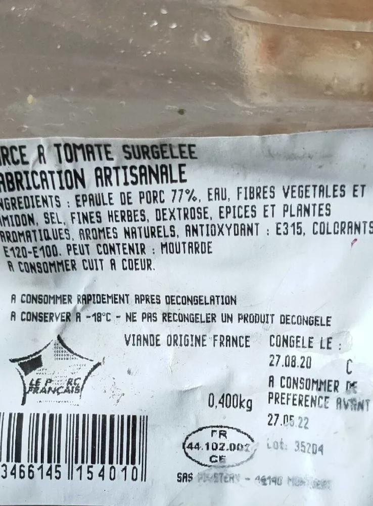 Farce a tomate surgelé e