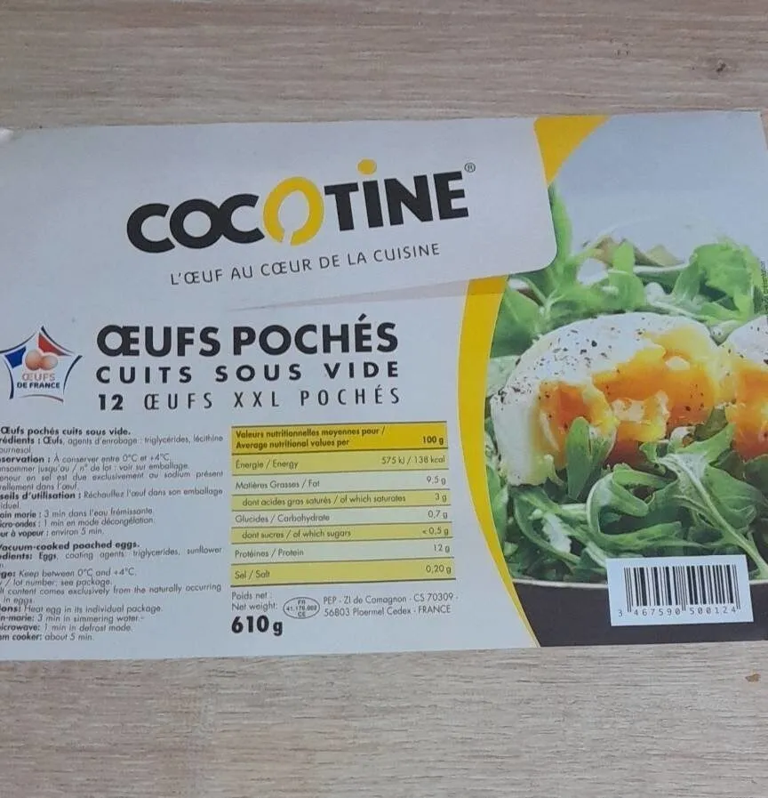 Oeufs pochés cuits sois vide