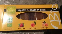 6 Pâtes de fruits en barres BIO