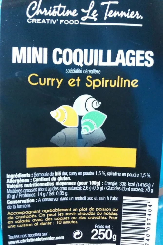 Mini coquillages curry et spiruline