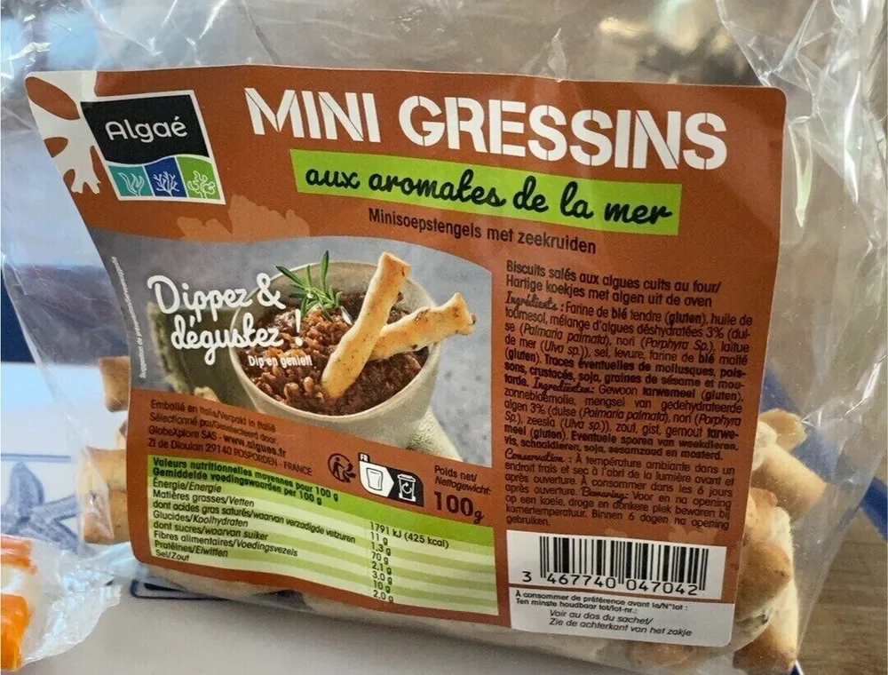 Mini gressins aux aromates de la mer