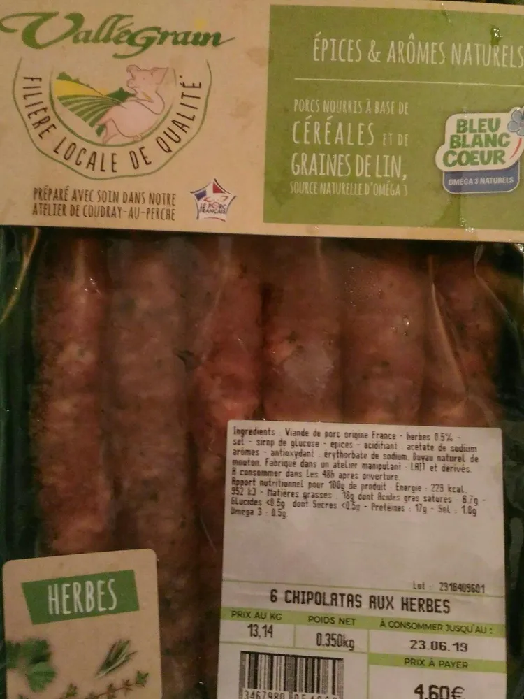 6 chipolatas aux herbes