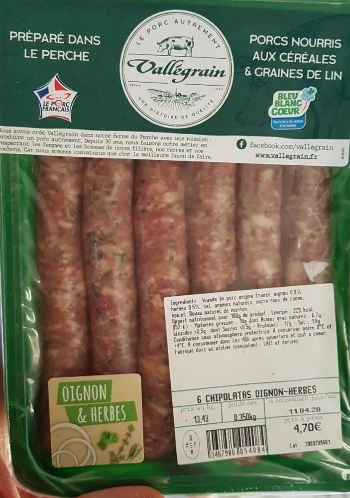 Chipolatas oignon herbe