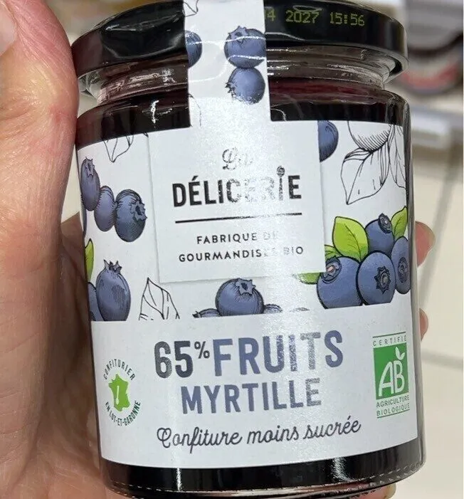65% FRUITS MYRTILLE Confiture moins sucrée