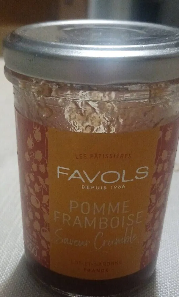 Confiture pomme framboise crumble