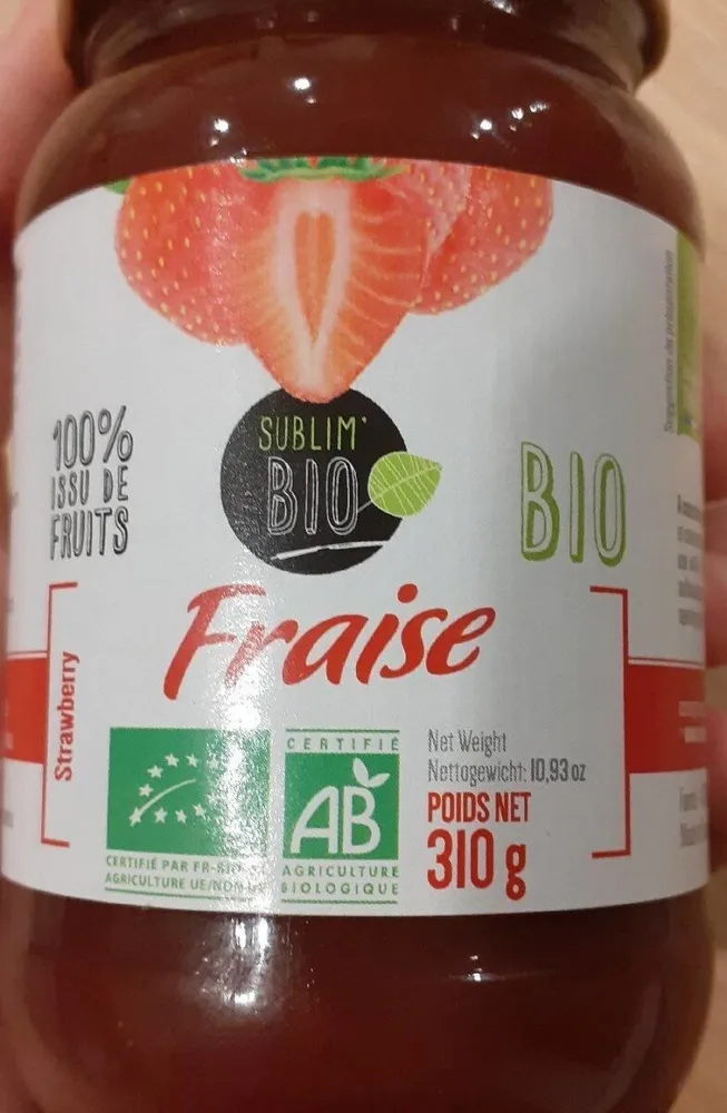 Confiture sublim'bio fraise