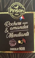 Rocher aux amandes, mendiant, chocolat noir