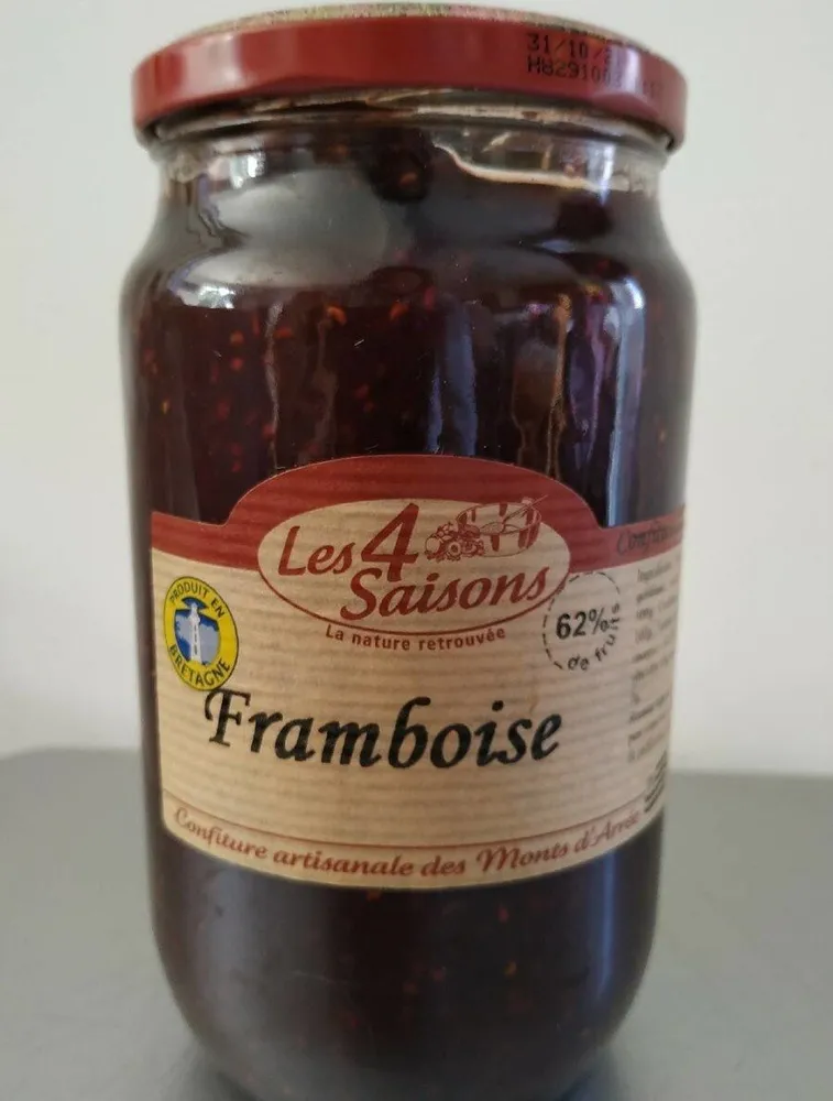 Confiture de framboises, extra cuite au chaudron de cuivre