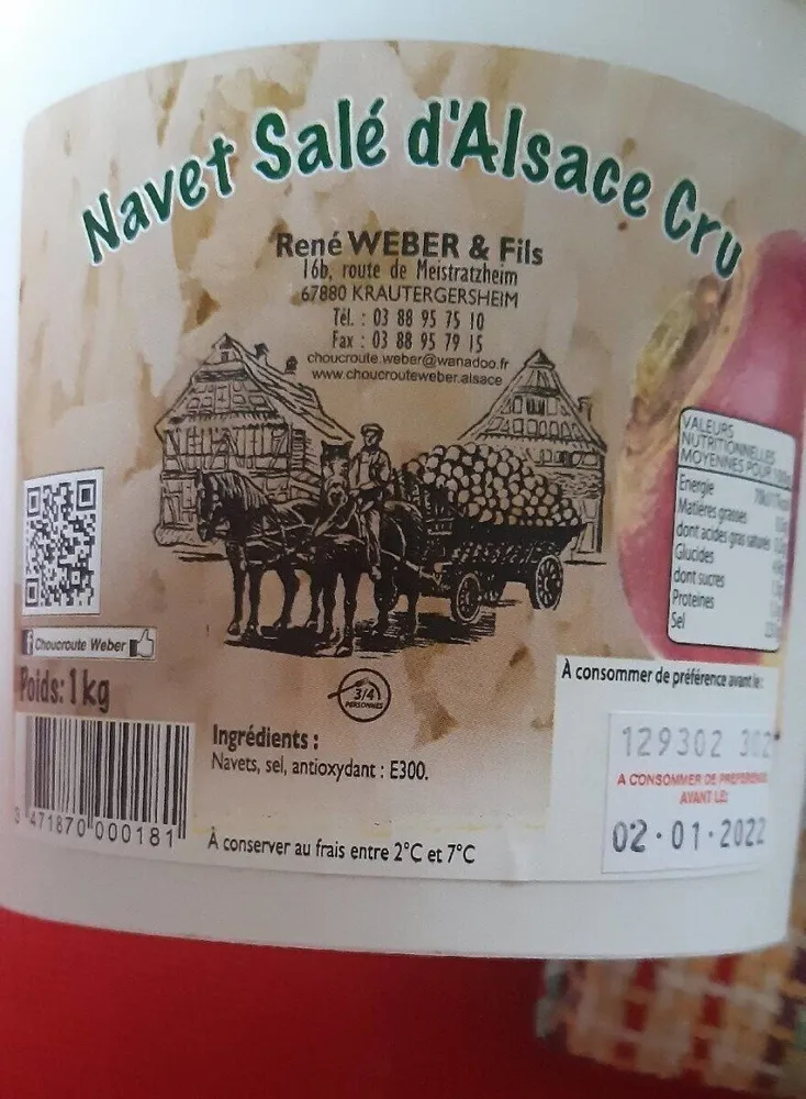 Navet salé  d Alsace cru