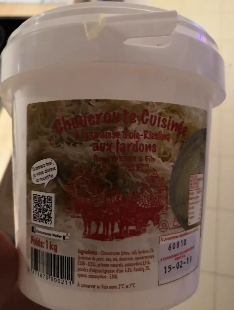 Choucroute Cuisinée à la Graisse d'Oie, Riesling et Lardons