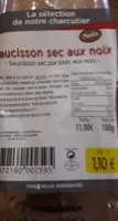 Saucisson sec aux noix