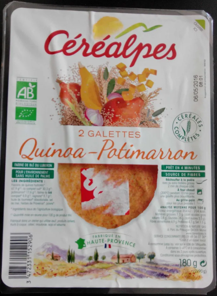 2 galettes quinoa-potimarron