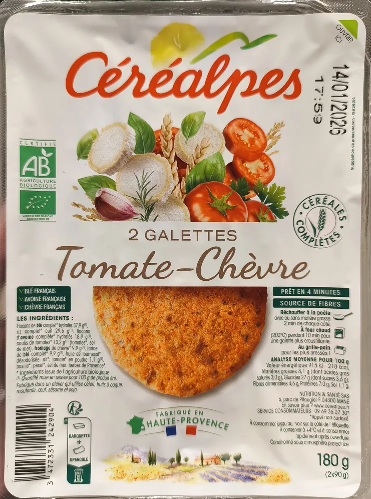 2 Galettes Tomate - Chèvre