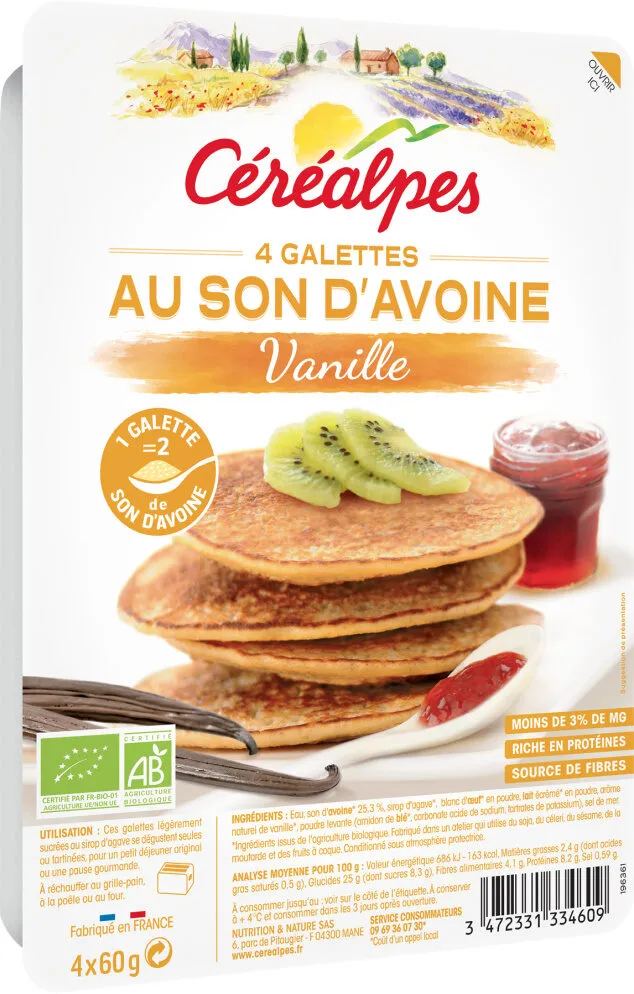 Galettes au son d'avoine Vanille