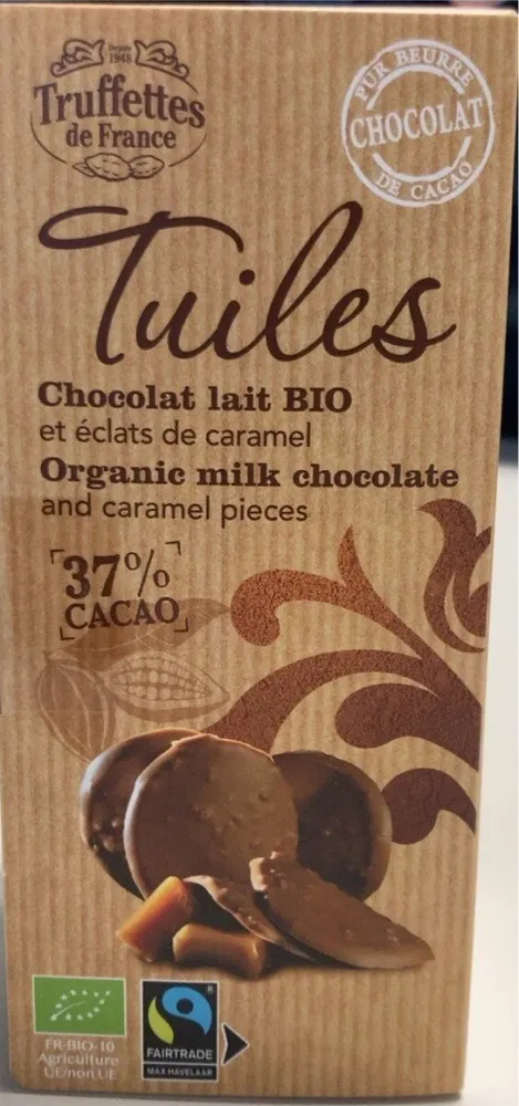 Tuiles chocolat lait bio