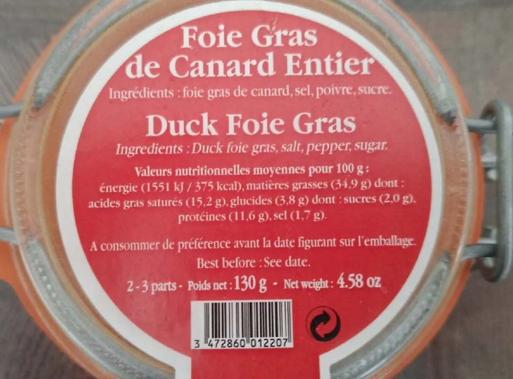 Foie gras de canard entier
