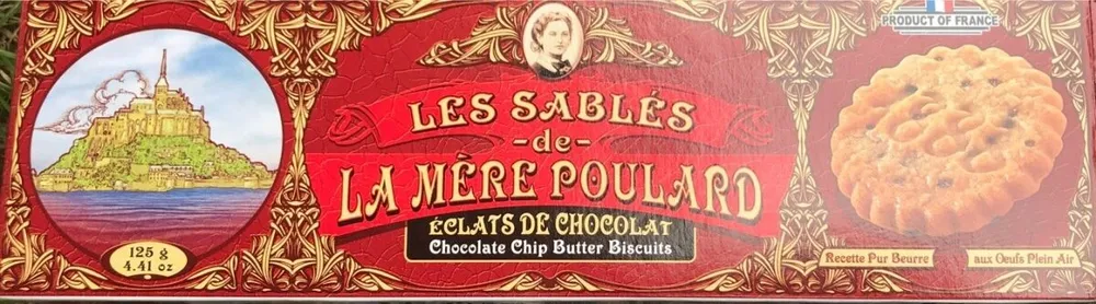 La Mère Poulard - Chocolate Chip French Butter Biscuits, 125g (4.4oz)