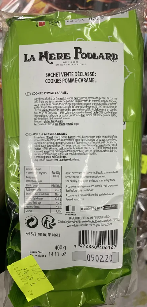 Sachet Vente Déclassé : Cookie pomme-caramel