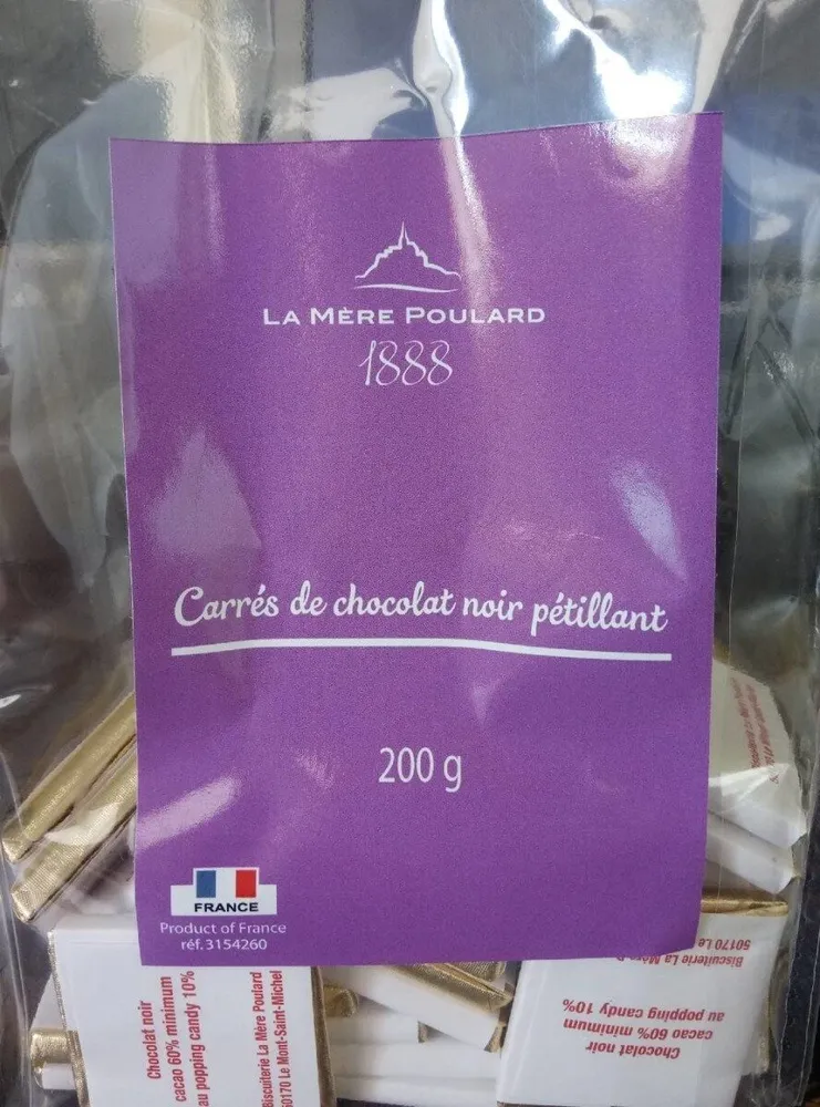 Chocolat noir au popping Candy