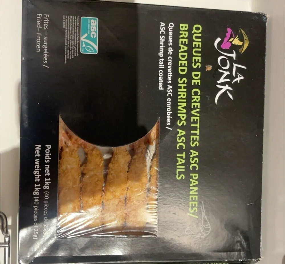 QUEUES DE CREVETTES ASC PANEES / BREADED SHRIMPS ASC TAILS / Queues de crevettes ASC enrobées / ASC Shrimp tail coated