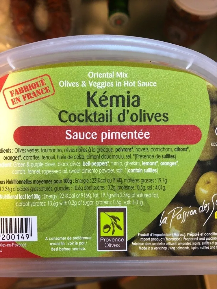 cocktail d'olives pimentées