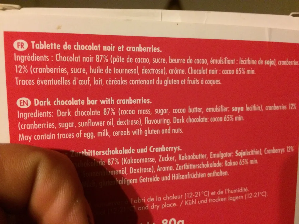 Tablette Fruitée - Noir Cranberry