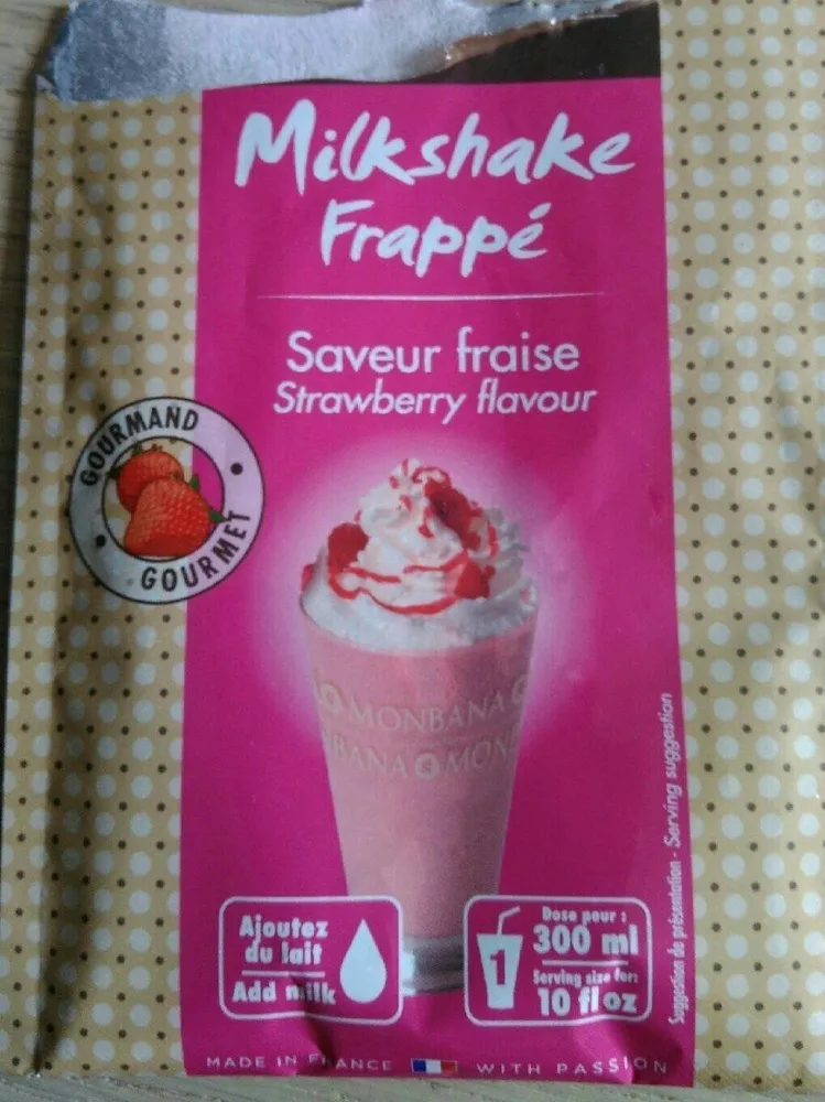 Milkshake frappé saveur fraise