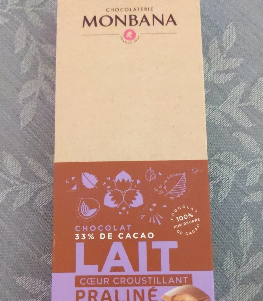 Chocolat lait praliné crêpe dentelle