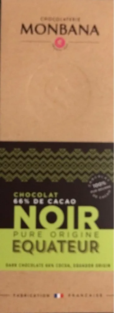 Chocolat noir Origine Equateur 66% cacao noir