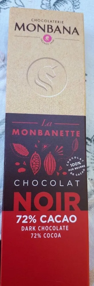 Monbanette chocolat noir 72%
