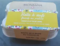 Boîte de 6 oeufs chocolat fourrés praliné