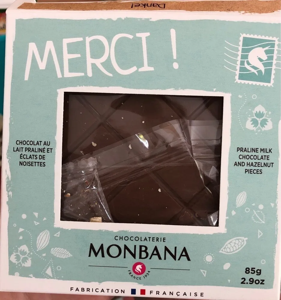chocolat au lait praliné et aux eclats de noisettes