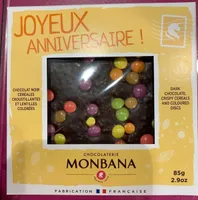 Chocolat noir cereales croustillantes et lentilles colores