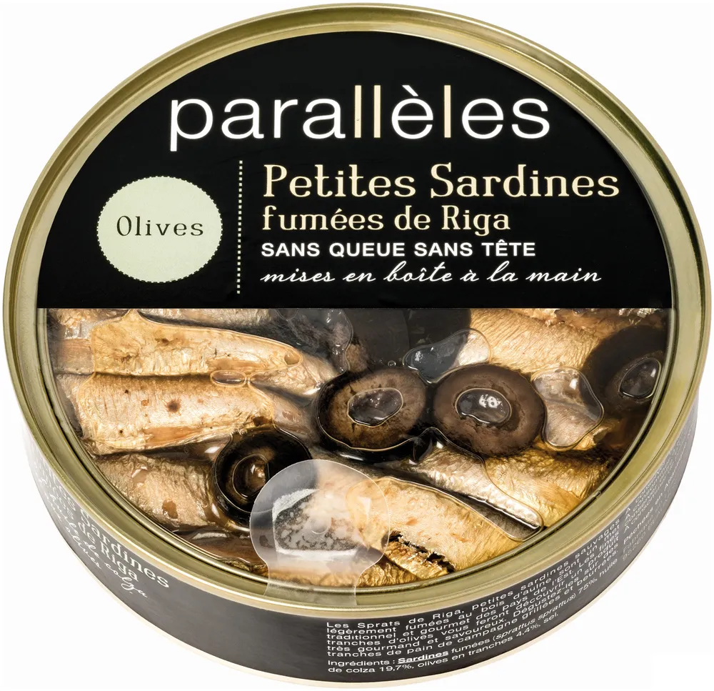 Petite Sardines fumées de Riga Olives